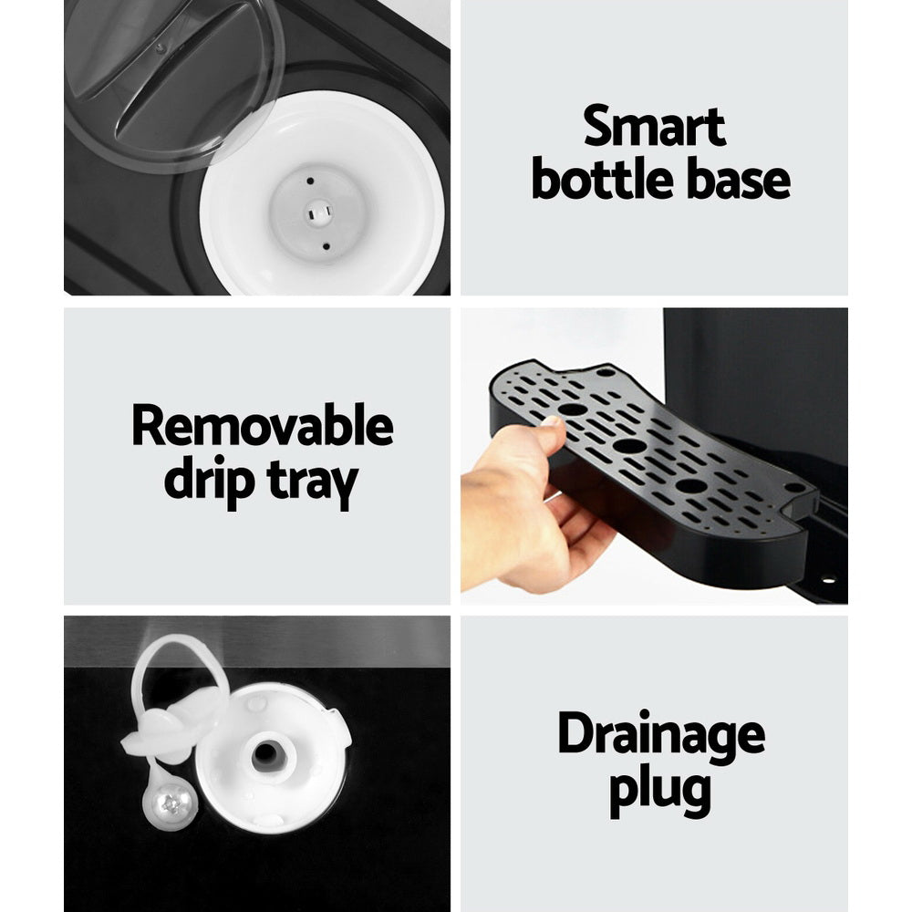 Devanti 20kg 3 in 1 Ice Maker Machine Cold and Hot Water Dispenser 3L Silver IM-ZB20WD-BK-SS