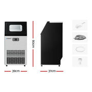 Devanti Commercial Ice Maker Machine 45kg Ice Cube Tray Bar Stainless Steel IM-ZB45A-COM