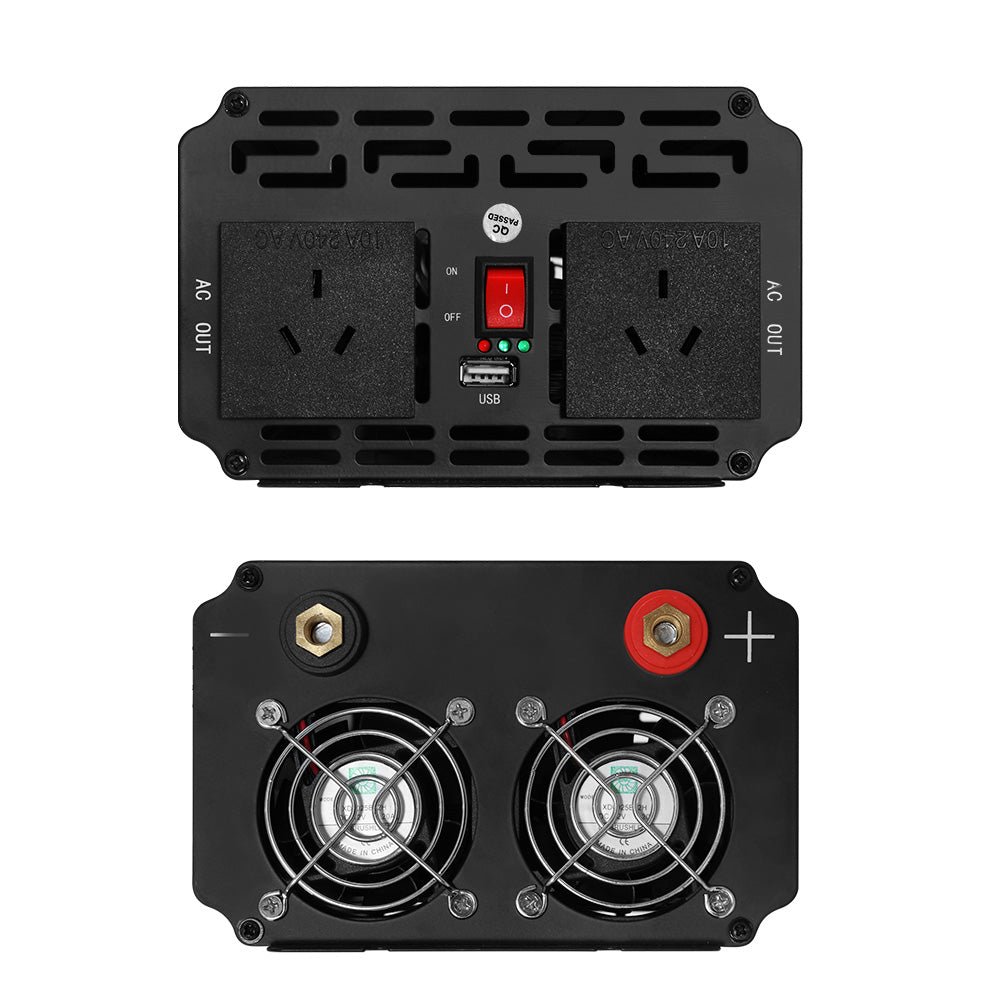 Giantz Power Inverter 1000W or 2000W Pure Sine Wave 12V-240V Camping Boat Caravan INVERT-P-1000W-SL