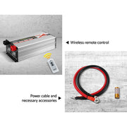 Giantz Power Inverter 12V to 240V 2500W/5000W Pure Sine Wave Camping Car Boat INVERT-P-2500W-SL
