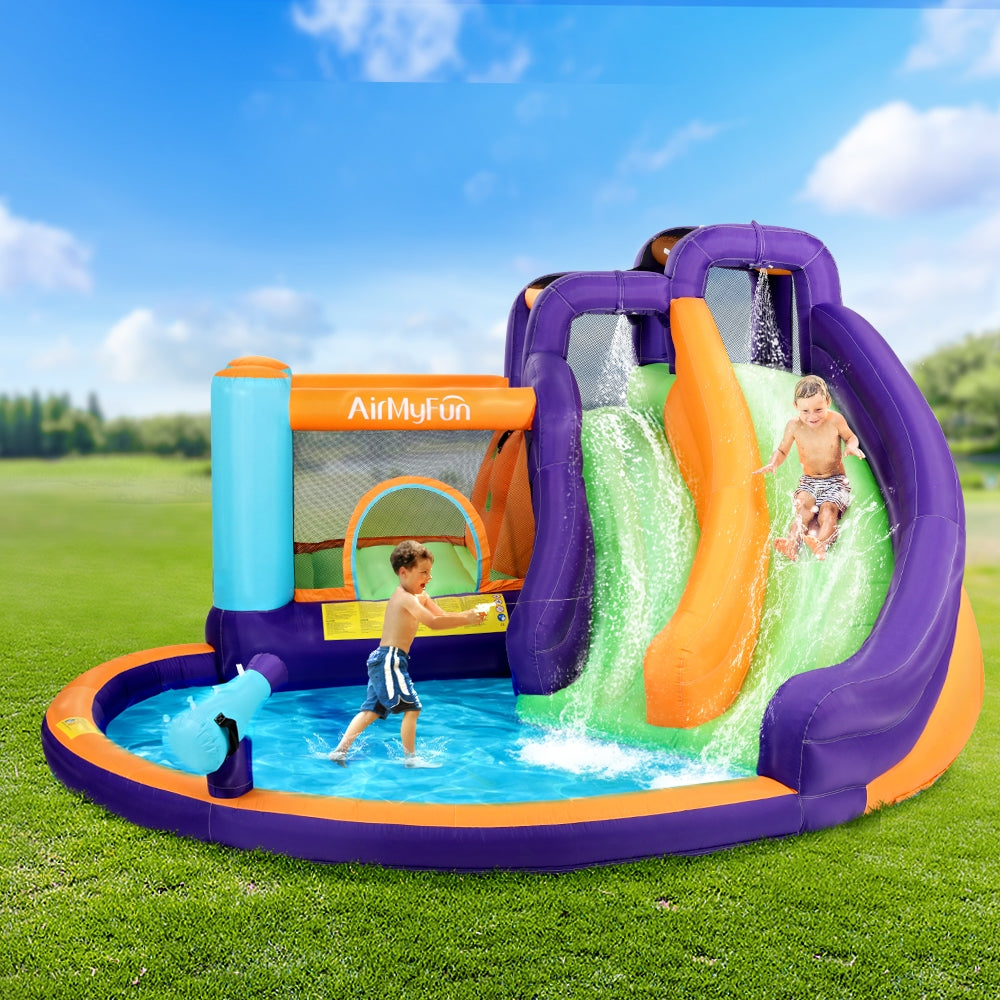 AirMyFun Inflatable Water Slide Kids Jumping Trampoline Castle Double Slide IOT-B-83006-MC