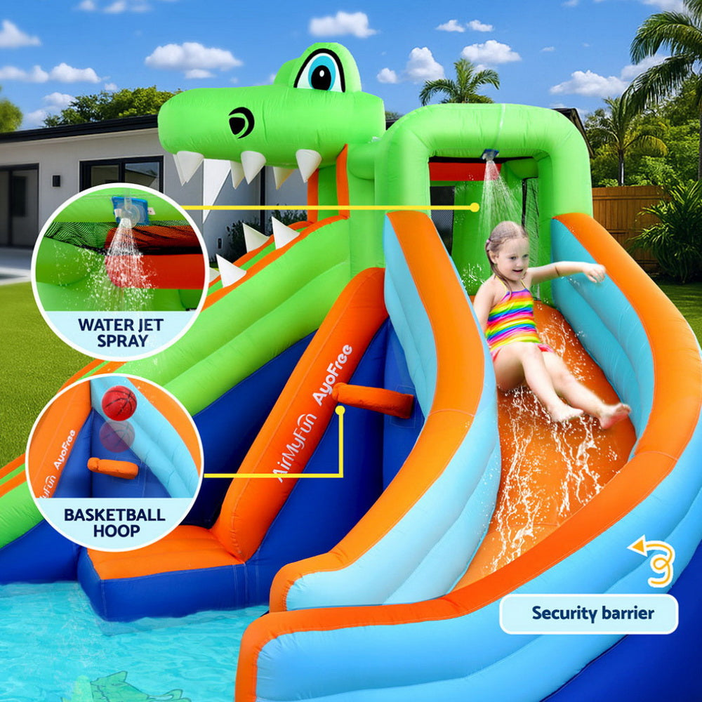 AirMyFun Kids Inflatable Pool Water Double Slide Park Jumping Castle 465X430CM IOT-B-83069-MC