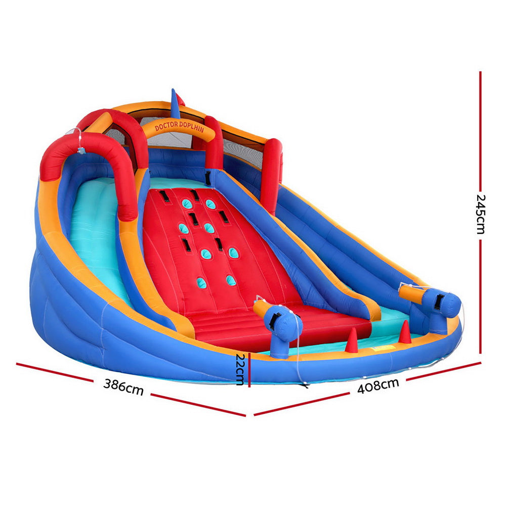 Kids Inflatable Pool Water Slide Cannon Splash Park Toss Game 408X386CM IOT-B-DD-73040-MC