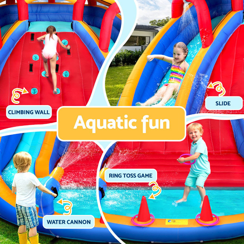 Kids Inflatable Pool Water Slide Cannon Splash Park Toss Game 408X386CM IOT-B-DD-73040-MC
