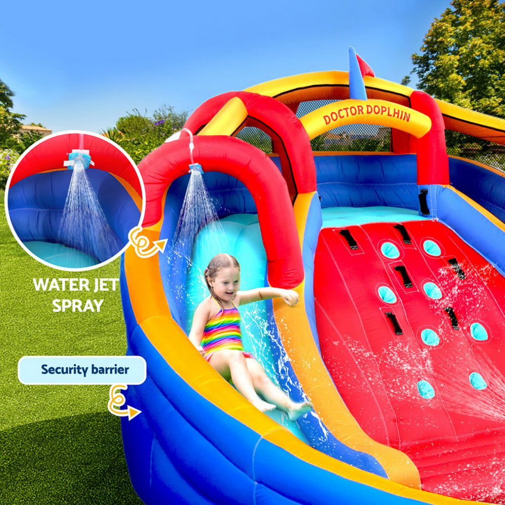 Kids Inflatable Pool Water Slide Cannon Splash Park Toss Game 408X386CM IOT-B-DD-73040-MC