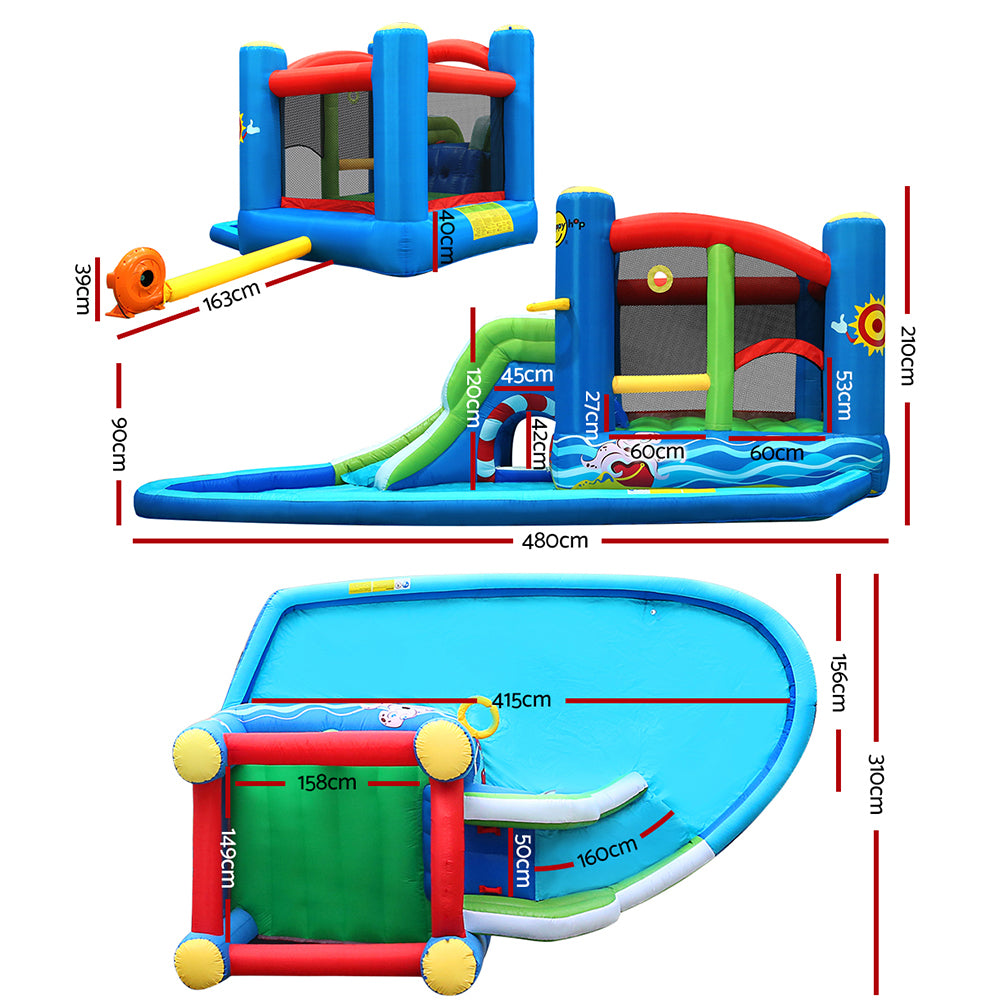 Happy Hop Inflatable Water Slide Jumping Trampoline Castle Bouncer Toy Splash IOT-HH-9381-MC