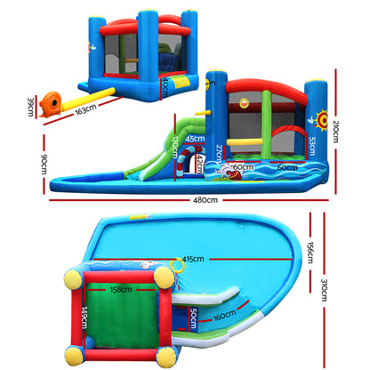 Happy Hop Inflatable Water Slide Jumping Trampoline Castle Bouncer Toy Splash IOT-HH-9381-MC
