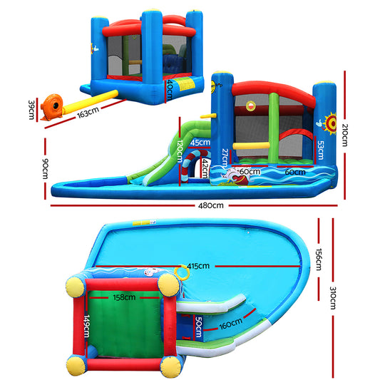 Happy Hop Inflatable Water Slide Jumping Trampoline Castle Bouncer Toy Splash IOT-HH-9381-MC