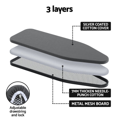 Artiss Ironing Board Foldable Iron Rest Black IRB-STAND-100-BK