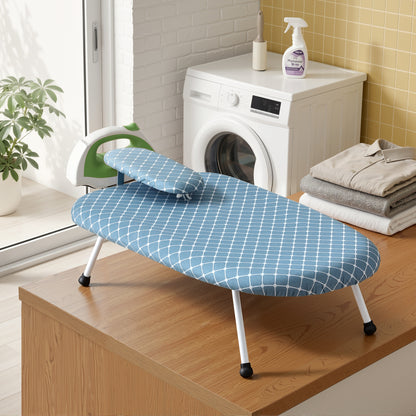 Artiss Tabletop Ironing Board with Small Ironing Boards with Folding Legs Blue IRB-STAND-61-WHBU
