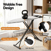 Artiss Foldable Ironing Board with Iron Rest Ironing Board for Laundry Room Arrow IRB-STAND-ARROW-N110-GY