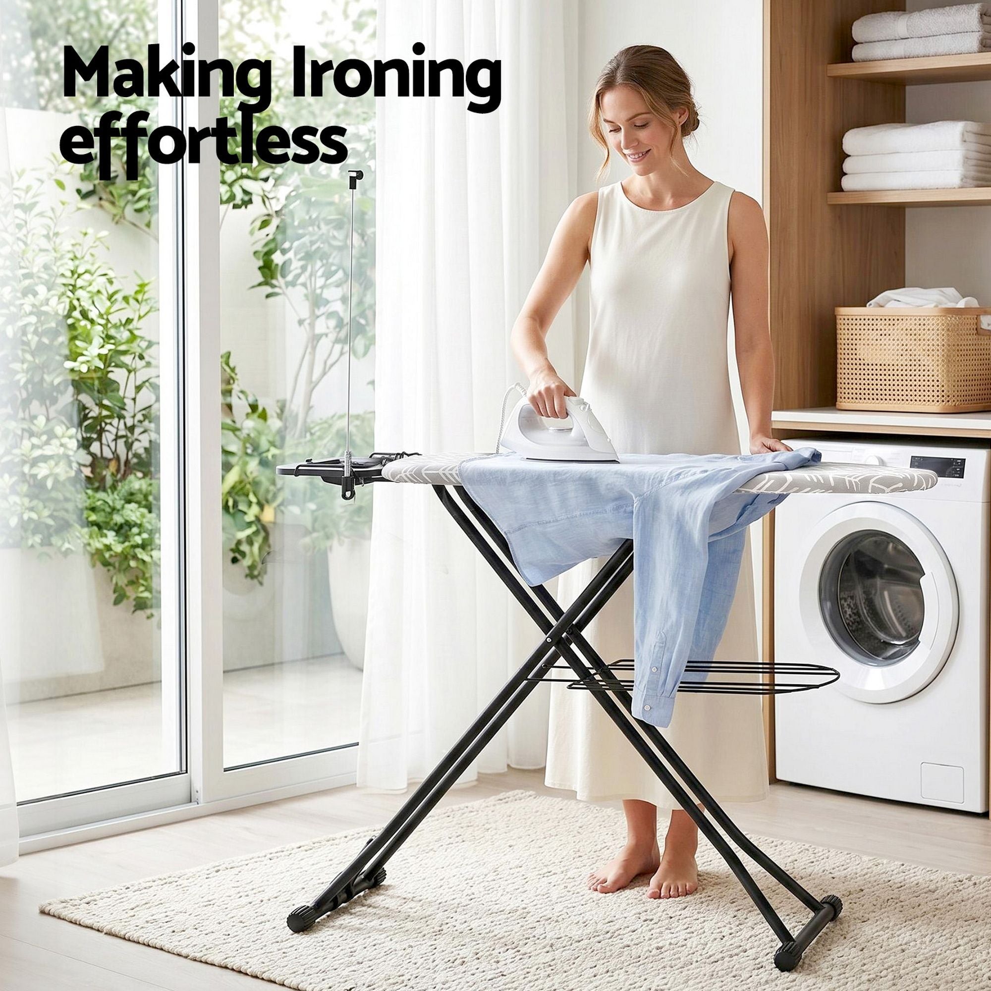 Artiss Foldable Ironing Board with Iron Rest Ironing Board for Laundry Room Arrow IRB-STAND-ARROW-N110-GY