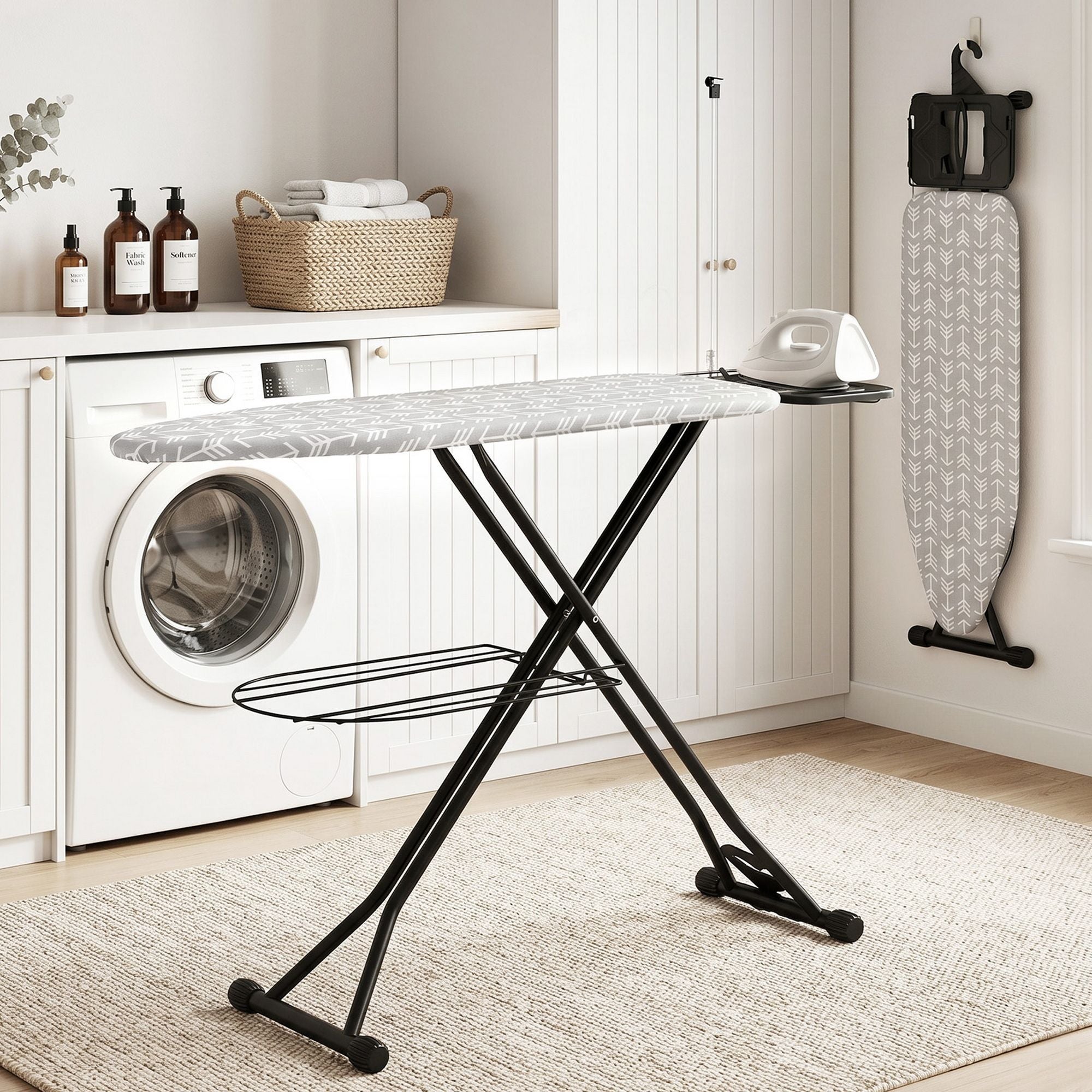 Artiss Foldable Ironing Board with Iron Rest Ironing Board for Laundry Room Arrow IRB-STAND-ARROW-N110-GY