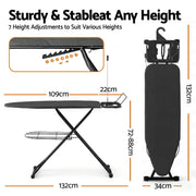 Artiss Foldable Ironing Board with Iron Rest Ironing Board for Laundry Room IRB-STAND-N110-GY