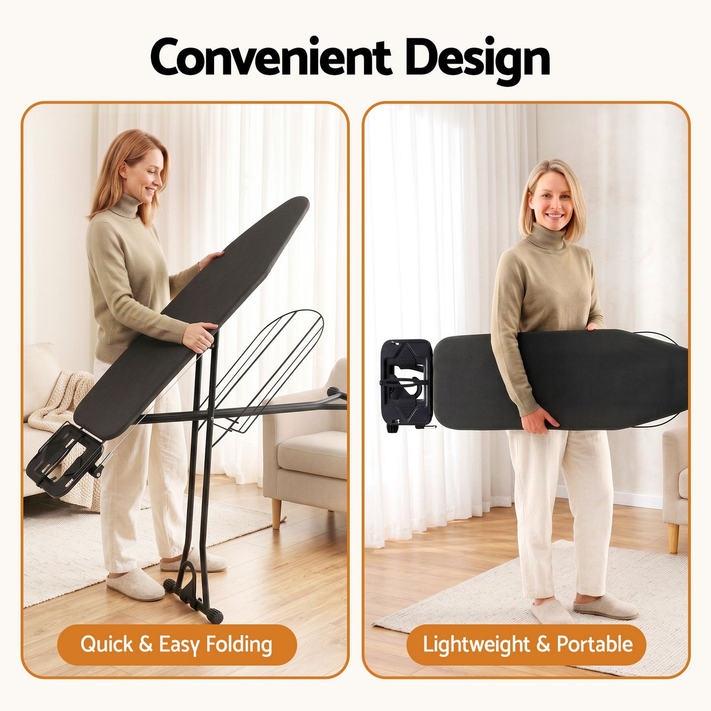 Artiss Foldable Ironing Board with Iron Rest Ironing Board for Laundry Room IRB-STAND-N110-GY