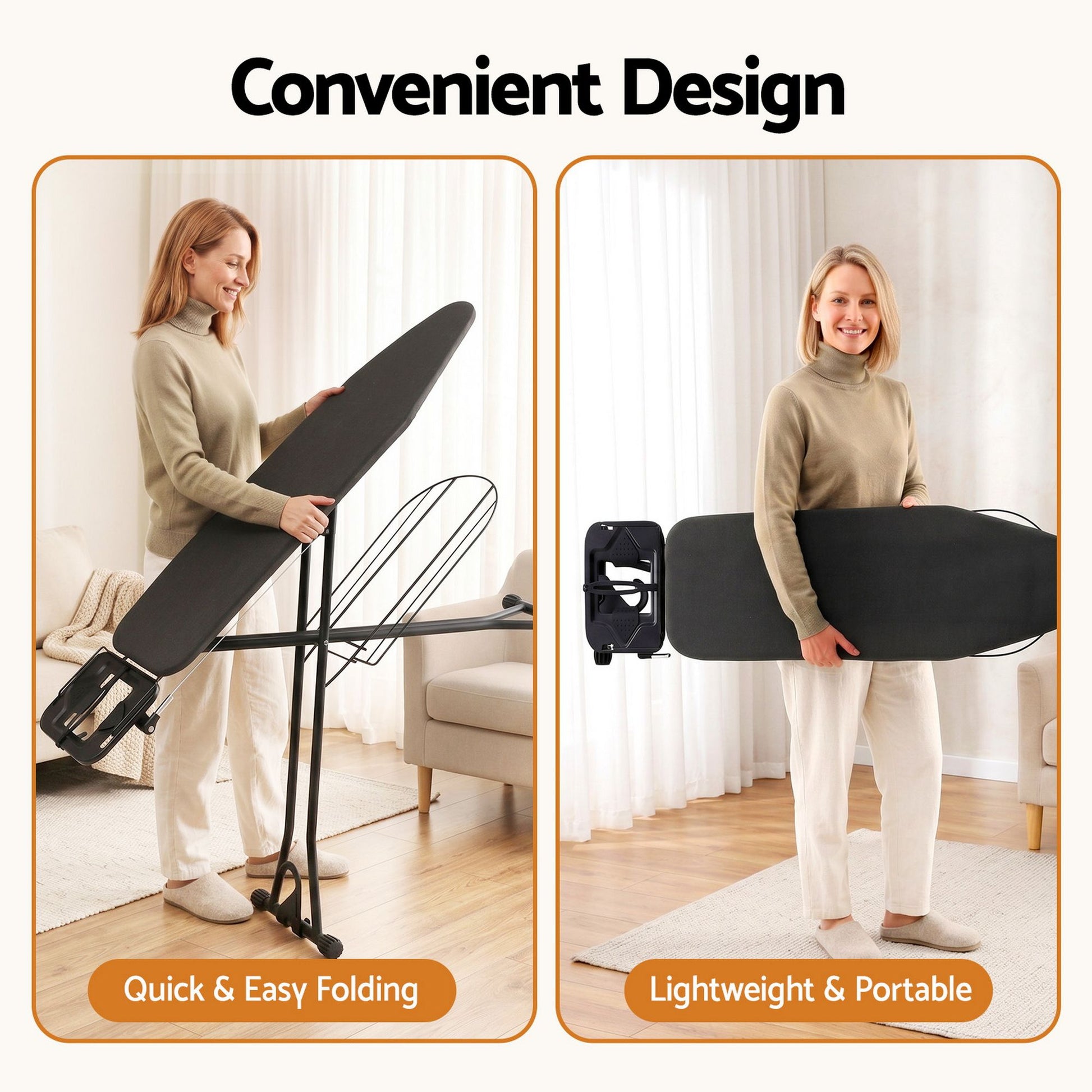Artiss Foldable Ironing Board with Iron Rest Ironing Board for Laundry Room IRB-STAND-N110-GY