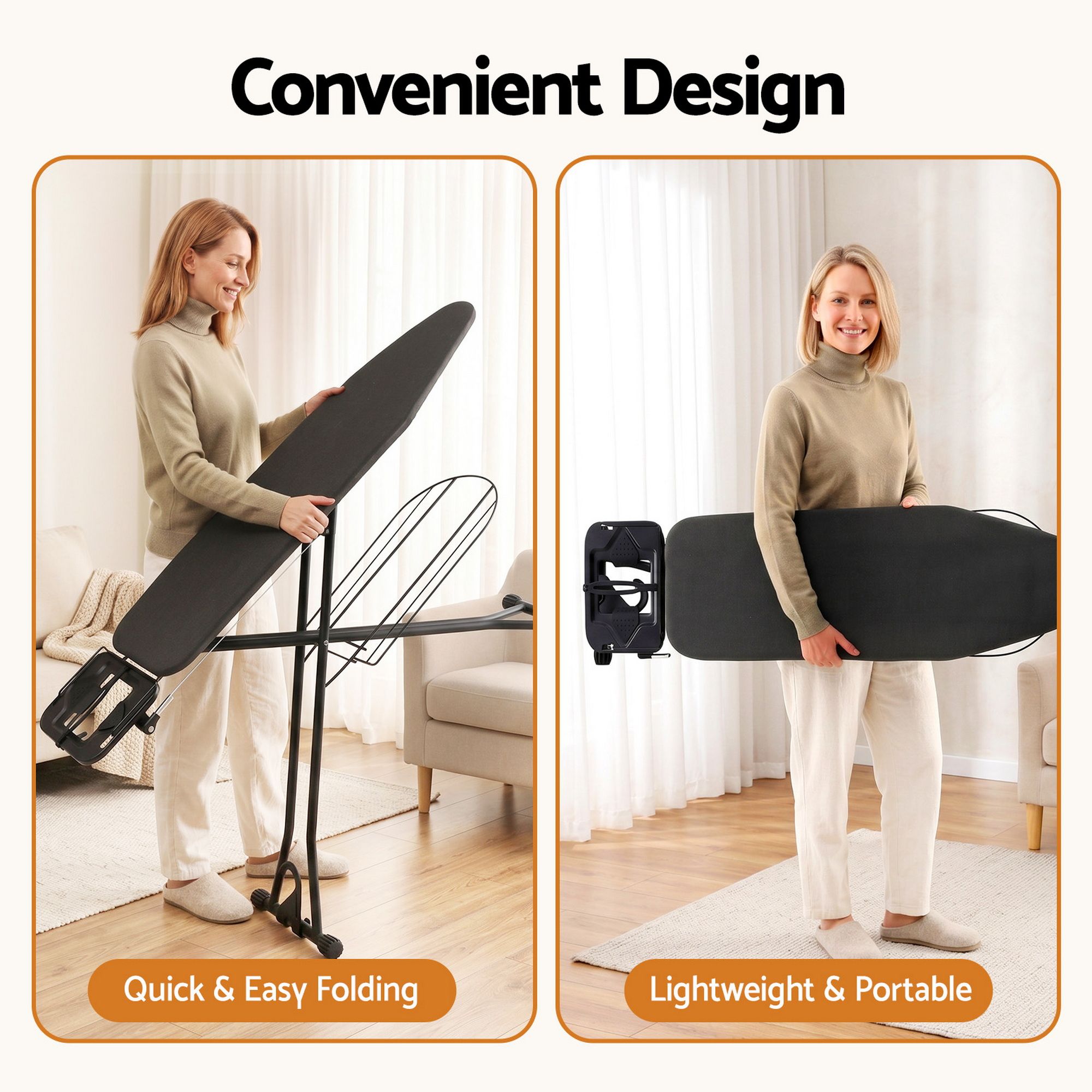 Artiss Foldable Ironing Board with Iron Rest Ironing Board for Laundry Room IRB-STAND-N110-GY