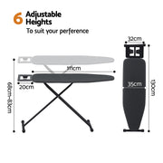 Artiss Ironing Board with Iron Rest with 3 Layers Extra Thick Cover Easy Storage IRB-STAND-REP100-BK