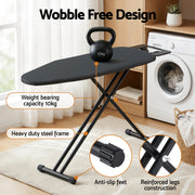Artiss Ironing Board with Iron Rest with 3 Layers Extra Thick Cover Easy Storage IRB-STAND-REP100-BK