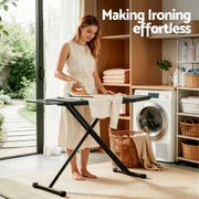 Artiss Ironing Board with Iron Rest with 3 Layers Extra Thick Cover Easy Storage IRB-STAND-REP100-BK