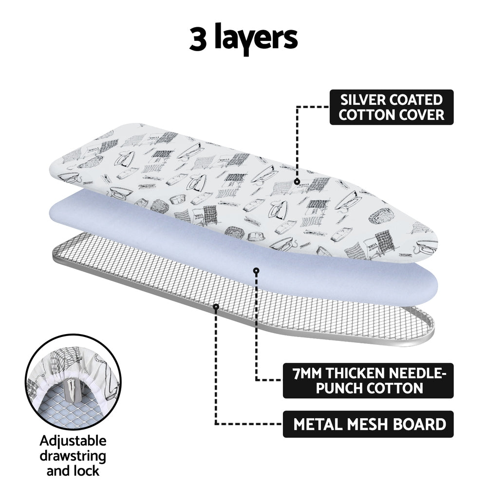 Artiss Ironing Board Wall Mounted Foldable White IRB-WM-100-GY
