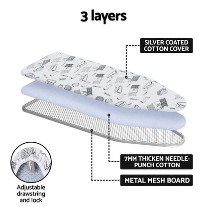 Artiss Ironing Board Wall Mounted Foldable White IRB-WM-100-GY
