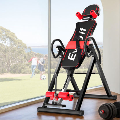 Everfit Inversion Table Gravity Exercise Inverter Back Stretcher Home Gym Black IVT-6315-BK