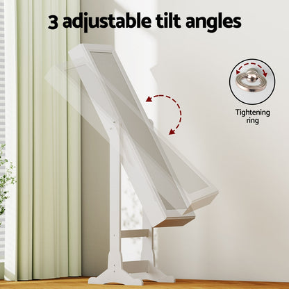 Artiss Jewellery Cabinet Mirror Free Standing JC-STAND-LED-2D-WH