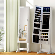 Artiss Jewellery Cabinet Mirror Free Standing JC-STAND-LED-2D-WH