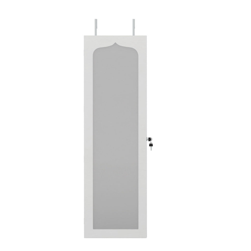 Artiss Jewellery Cabinet LED Mirror Lockable JC-WM-LED-120-WH
