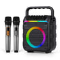 Alpha Portable Karaoke Machine with 2 Wireless Microphones Bluetooth 5.3 KAM-18W-BK