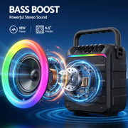 Alpha Portable Karaoke Machine with 2 Wireless Microphones Bluetooth 5.3 KAM-18W-BK