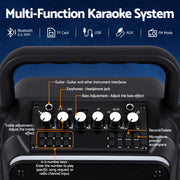 Alpha Portable Karaoke Machine with 2 Wireless Microphones Bluetooth 5.3 KAM-18W-BK