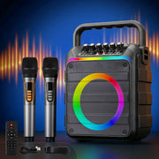 Alpha Portable Karaoke Machine with 2 Wireless Microphones Bluetooth 5.3 KAM-18W-BK