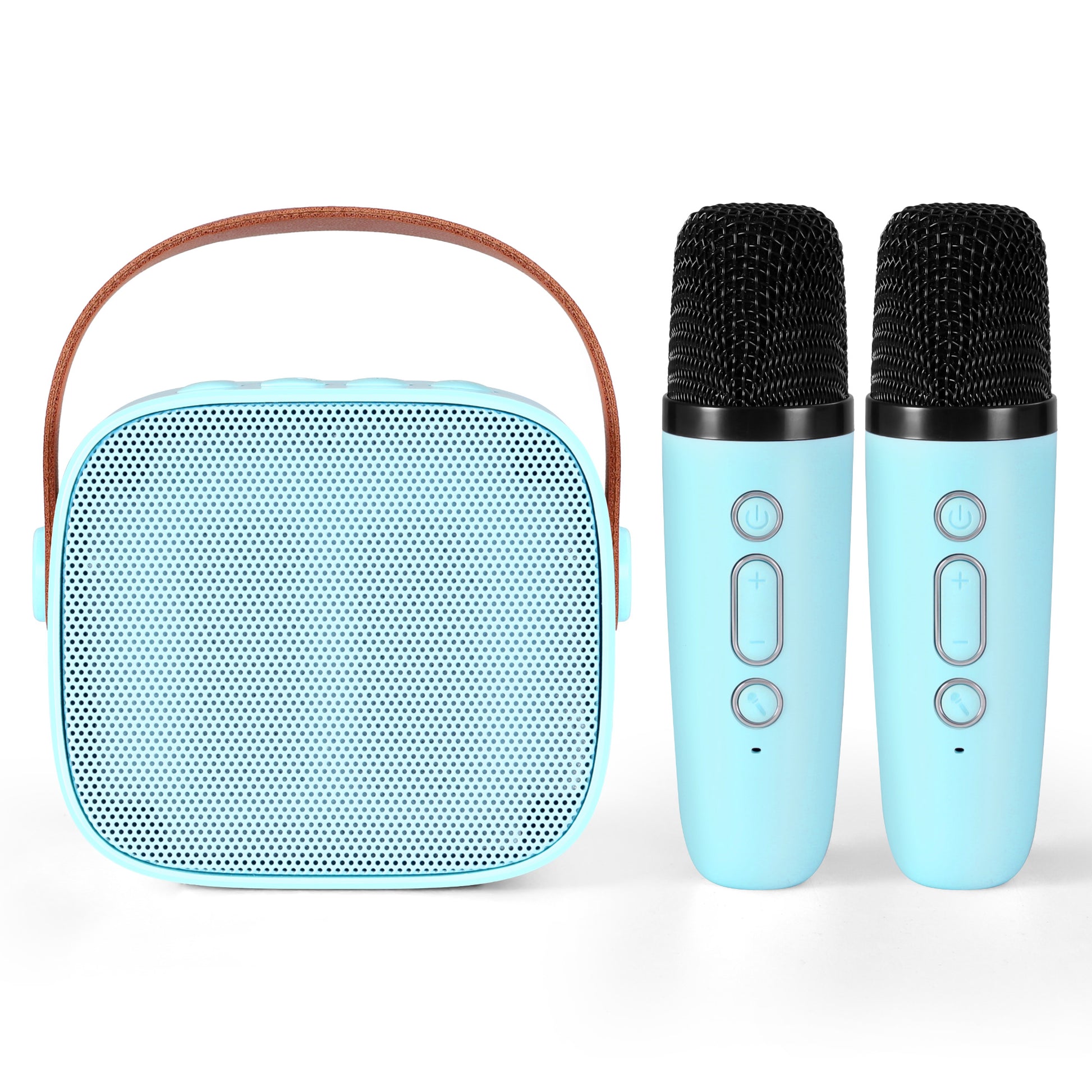 Alpha Mini Portable Karaoke Machine for Adults Kids with 2 Wireless Microphones KAM-6W-BL