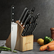 5-Star Chef 14PCS Kitchen Knife Set Stainless Steel Non-stick with Sharpener KBS-ABS430-14-BK