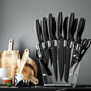 5-Star Chef 17PCS Kitchen Knife Set Stainless Steel Non-stick with Sharpener KBS-PP-17-ABK