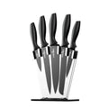 5-Star Chef 7PCS Kitchen Knife Set Stainless Steel Non-stick with Sharpener KBS-PP-7-ABK
