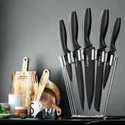 5-Star Chef 7PCS Kitchen Knife Set Stainless Steel Non-stick with Sharpener KBS-PP-7-ABK
