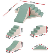 Keezi Kids Climbing Blocks 4-Piece Foam Toddler Playset Soft Indoor Climbing Toy Rocker KCB-4IN1-GN
