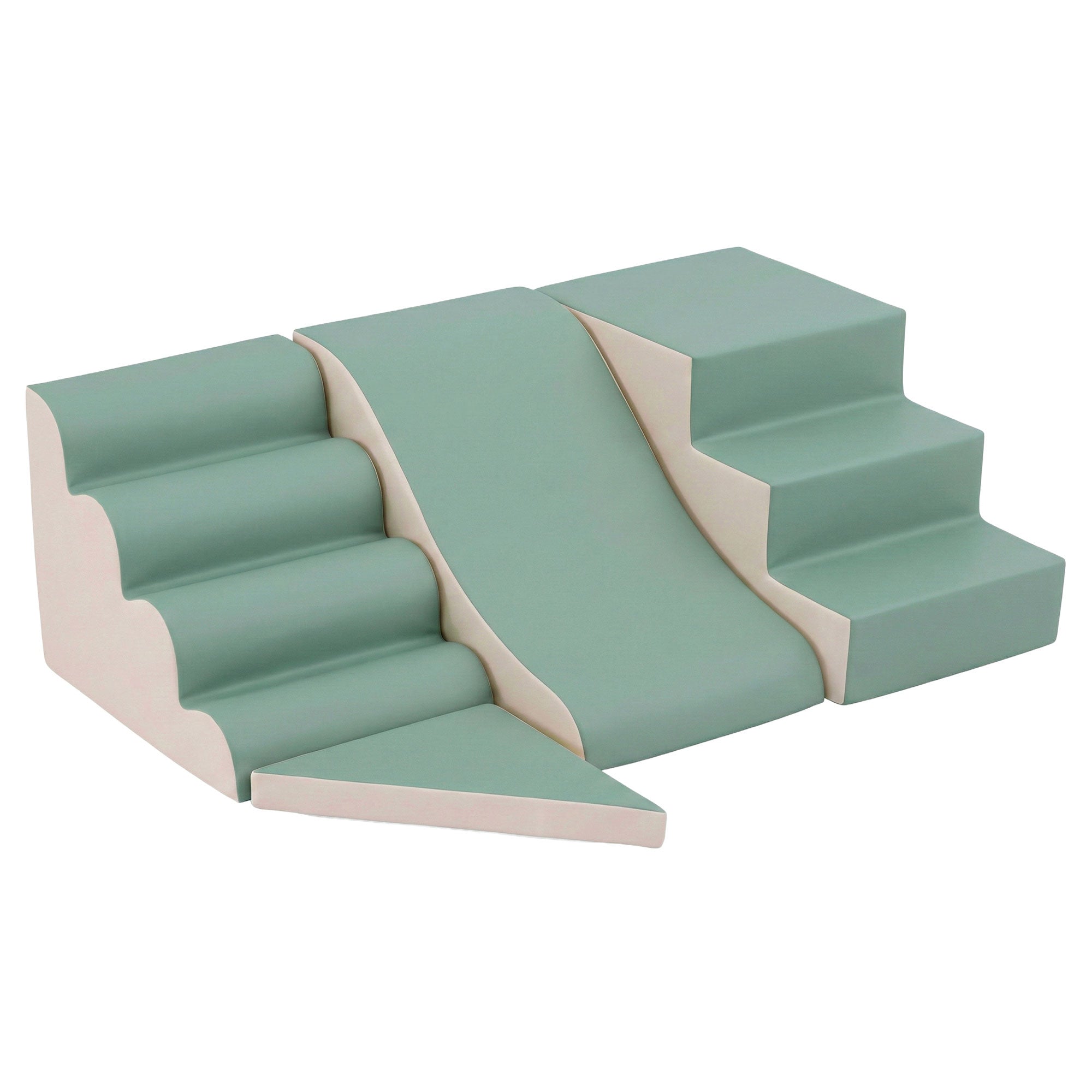 Keezi Kids Climbing Blocks 4-Piece Foam Toddler Playset Soft Indoor Climbing Toy Rocker KCB-4IN1-GN
