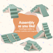 Keezi Kids Climbing Blocks 4-Piece Foam Toddler Playset Soft Indoor Climbing Toy Rocker KCB-4IN1-GN