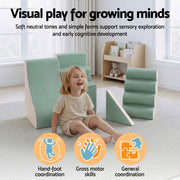Keezi Kids Climbing Blocks 4-Piece Foam Toddler Playset Soft Indoor Climbing Toy Rocker KCB-4IN1-GN