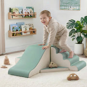 Keezi Kids Climbing Blocks 4-Piece Foam Toddler Playset Soft Indoor Climbing Toy Rocker KCB-4IN1-GN