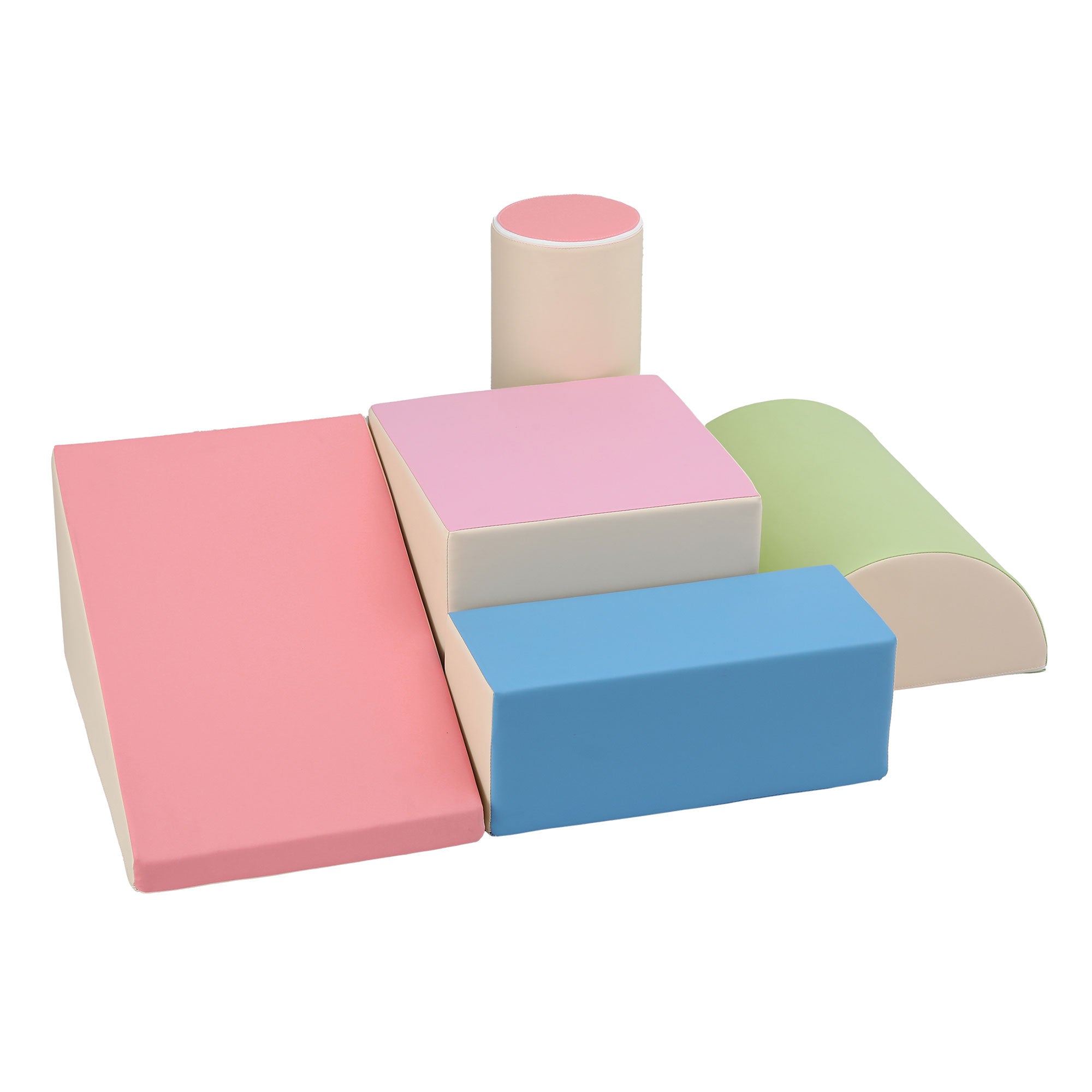 Keezi Kids Climbing Blocks 5-Piece Foam Toddler Playset Soft Indoor Climbing Toy Rocker KCB-5IN1-CLF-AB
