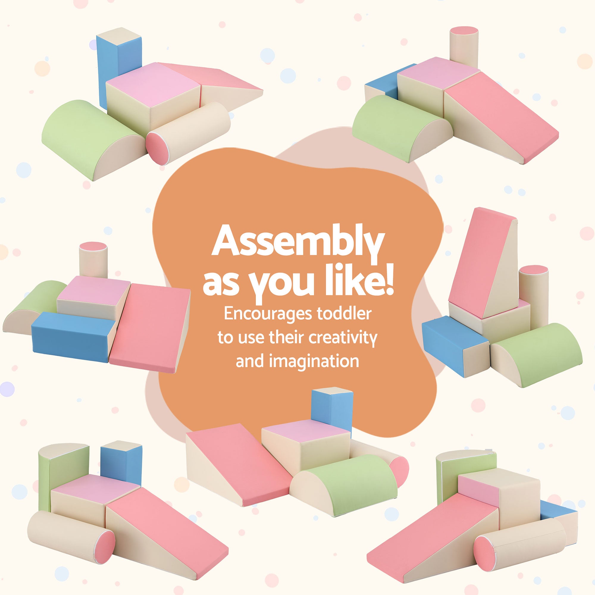 Keezi Kids Climbing Blocks 5-Piece Foam Toddler Playset Soft Indoor Climbing Toy Rocker KCB-5IN1-CLF-AB