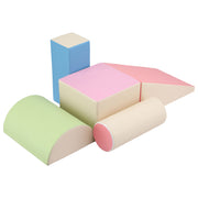 Keezi Kids Climbing Blocks 5-Piece Foam Toddler Playset Soft Indoor Climbing Toy Rocker KCB-5IN1-CLF-AB