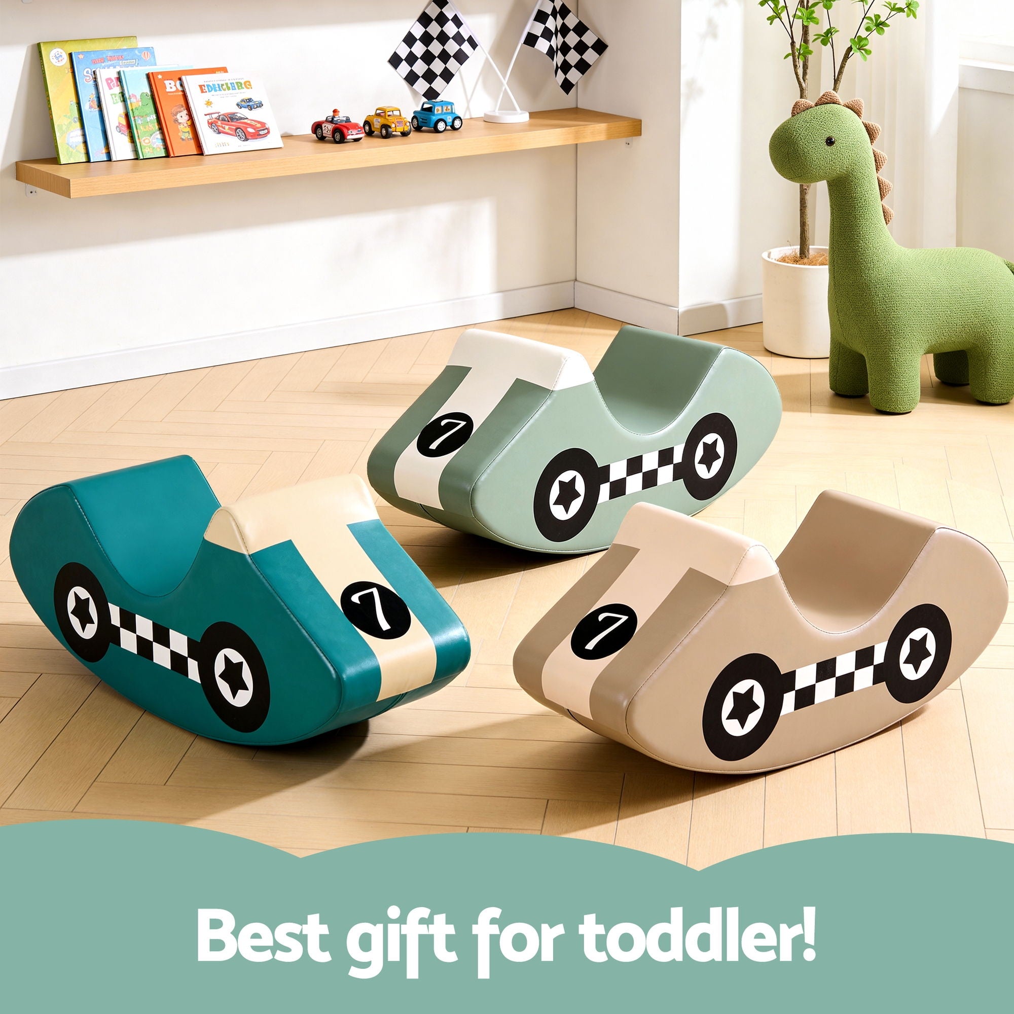 Keezi Kids Climbing Blocks 3Pcs Foam Toddler Playset Soft Indoor Climbing Toy Rocker KCB-HRS-CLF