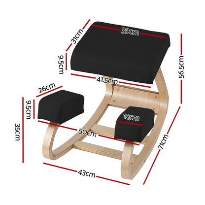 Artiss Kneeling Chair Ergonomic Posture Chair with Memory Foam Balance Stool for Home Office Gaming 120kg KCHAIR-G-01-BK