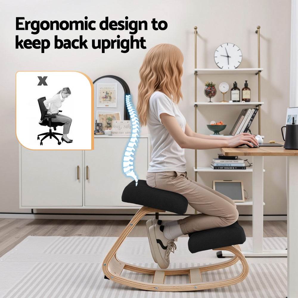Artiss Kneeling Chair Ergonomic Posture Chair with Memory Foam Balance Stool for Home Office Gaming 120kg KCHAIR-G-01-BK